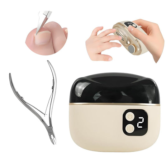 Electric Nail Clipper, 2026 Improved Nail Clippers Set, Includes an Automatic 2-in-1 Nail Clippers (with LED Light & Storage Box), an Cuticle Trimmer,Nail Care Kit - Ideal for All Your Nail Care Needs