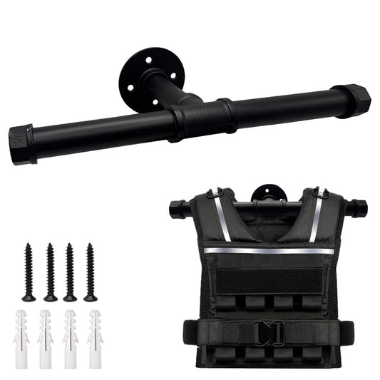 Yaellede Running Weighted Vest Hanger Tactical Gear, Plate Carrier Hanger, Police Gear Rack, Wall Mount Weight Plate Holder, Heavy Duty Accessories For Backpack (Black)