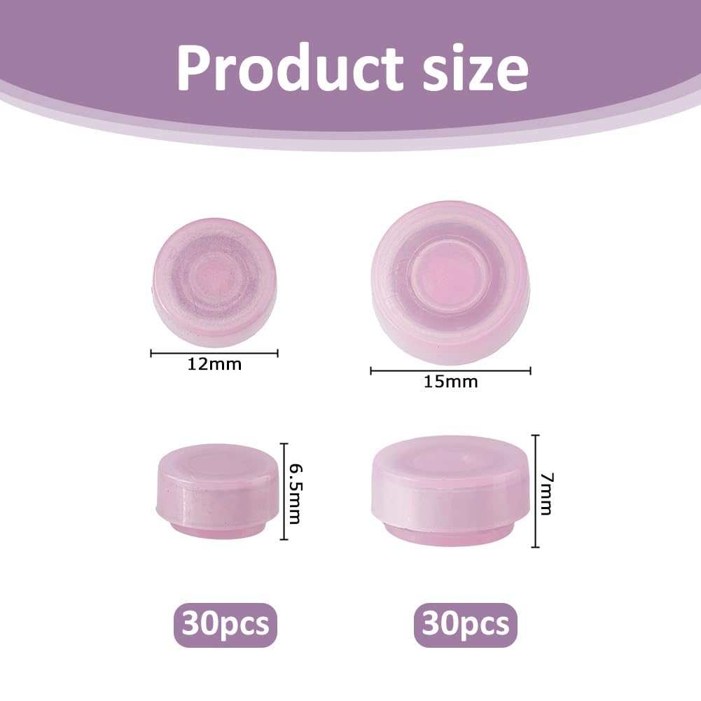 SUPERFINDINGS 60Pcs Spinning Nail Charms 2 Sizes 3D Nail Art Rotating Bearing 360 Degree Flat Round Iron Plastic Cabochon Pearl Pink Creative Jewelry Rotating Tools For DIY Craft Jewelry Design