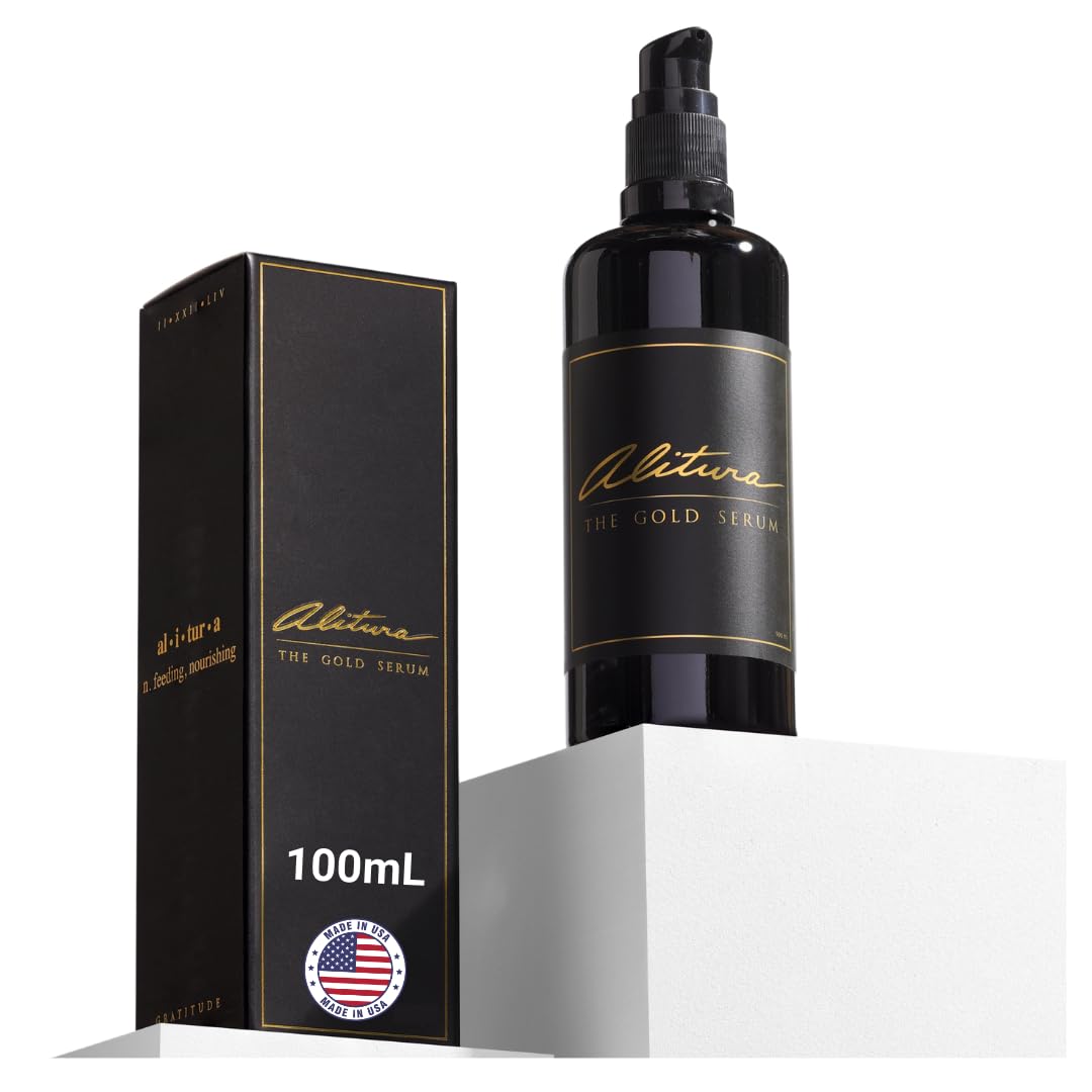 Alitura Gold Serum – Hydrating & Nourishing Facial Serum with Botanicals & Peptides – For a Radiant-Looking Complexion – 100ml