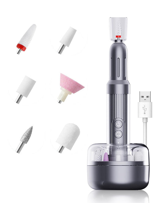 Electric Nail File Drill Machine - Professional Nail Drill for Acrylic Gel Nail Polish Cuticle Removing - 18000RPM Cordless Efile Grinder with Bits for Thick Toenail Filer 6 Speeds Manicure Salon Home