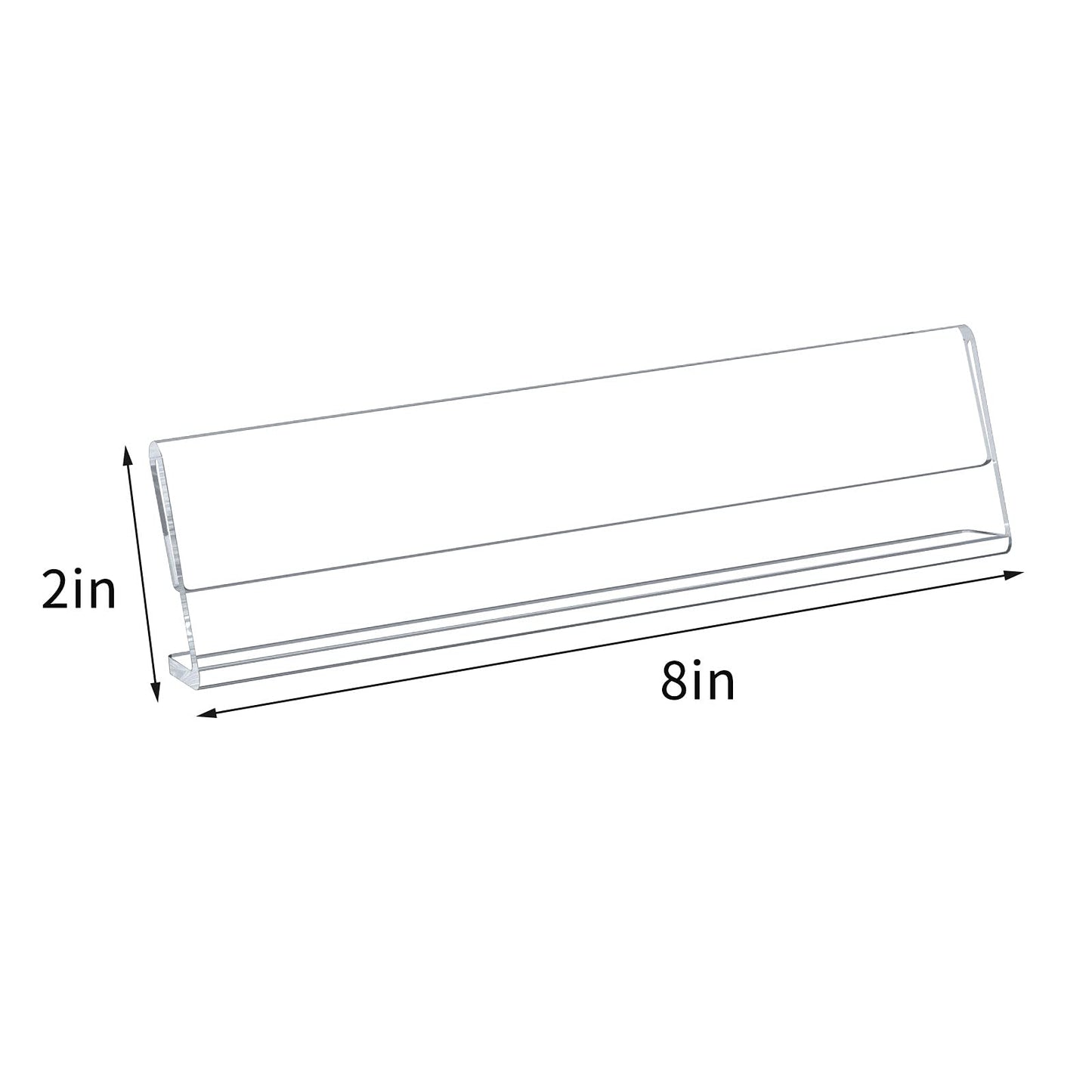Acrylic 12 Pack Name Plates for Desks, AITEE 2x8 Clear Desk Name Plate Personalized, Desk Sign Holder for Table Display, Tent Name Plate Display for Office Conference, Business Event/School Classroom