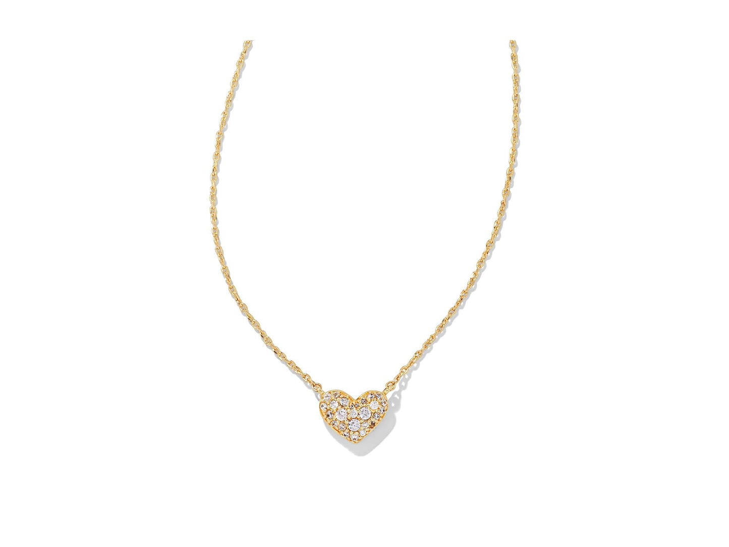 Kendra Scott Ari & Haven Heart Necklace Gift Set, White Cubic Zirconia, 14k Gold-Plated Brass, Fashion Jewelry for Women