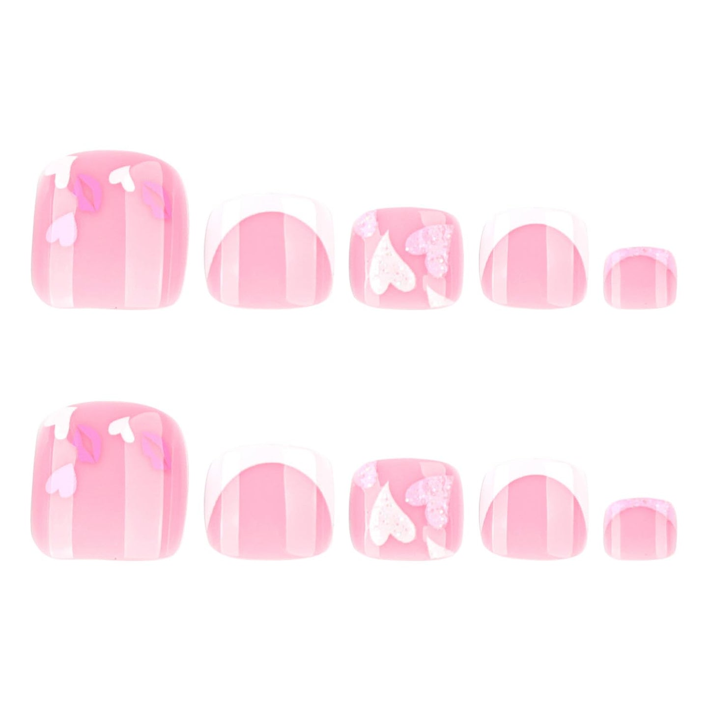 FIEONCIY Press on Toenails with Designs Acrylic Fake Nails for Toe Artificial False Nails with Charms Glue on Toe Nails for Spring Summer Stick on Toenails for Women Girls(JP3798)