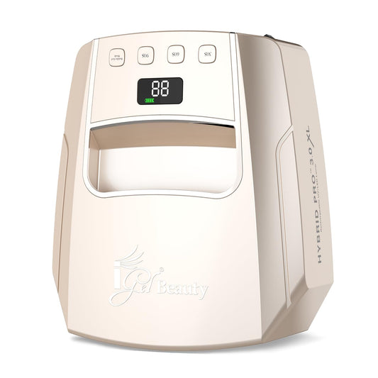 iGel Beauty Hybrid PRO 3.0 XL UV/LED Nail Lamp – Wireless Rechargeable 48W Nail Dryer, Extra Wide Full-Hand Curing, 9000mAh Battery, Smart Timer & Builder Gel Mode, Cordless Professional Lamp