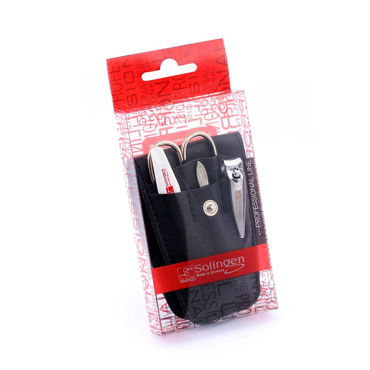 Solingen Manicure & Pedicure Set, Men Women Finger and Toe Nail Clippers Set Professional Manicure Pedicure Kit, Stainless Stell, Eyebrow Tweezers, Scissors, Sapphire Nail File with Travel Case