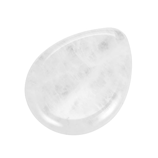 CrystalTears Clear Quartz Crystal Worry Stone Thumble Polished Healing Crystals Pocket Palm Stone Thumb Worry Stones for Anxiety Stress Relief Crystal Therapy