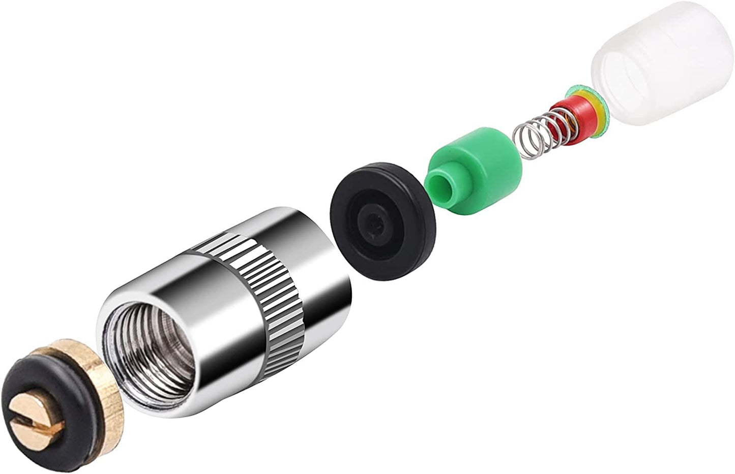 WNCGC 8Pcs Tire Valve Stem Caps, 2.4Bar 35PSI Car Tire Pressure Monitor Valve Stem Caps Sensor Indicator 3 Color Eye Alert, Silver