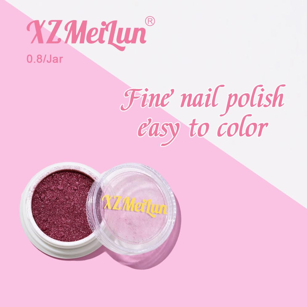 XZMeiLun Chameleon Chrome Nail Powder, Big-Capacity0.8g Aurora Yellow Turns Purple Mermaid Aurora Powder Pigment Pearlescent Nail Art Glitter Decoration, Can mixed With Builder Gel Nail Polish For Use