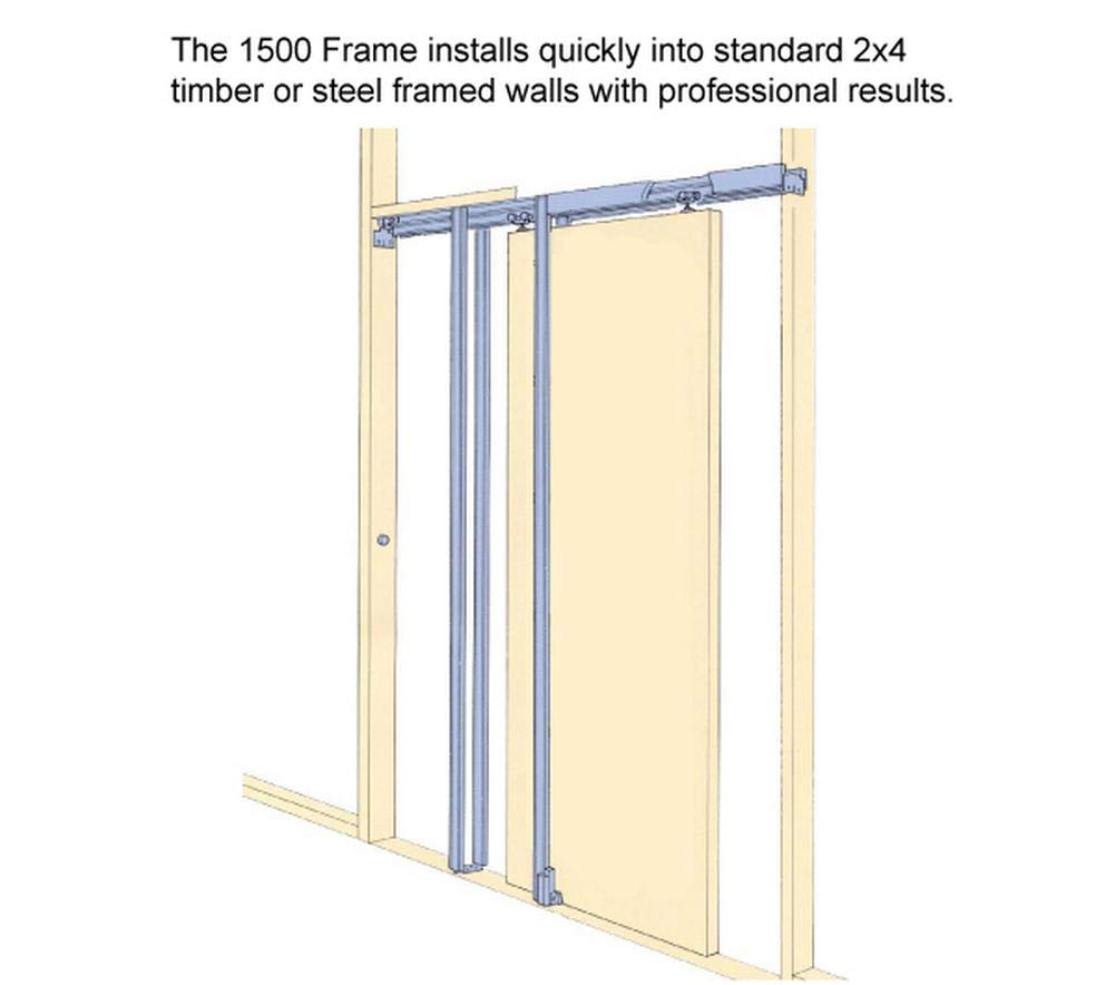 SARTODOORS Quadro 4115 | Interior French Single Pocket Door, no Glass, MDF, 36x84, White, Modern Style | Hardware Included
