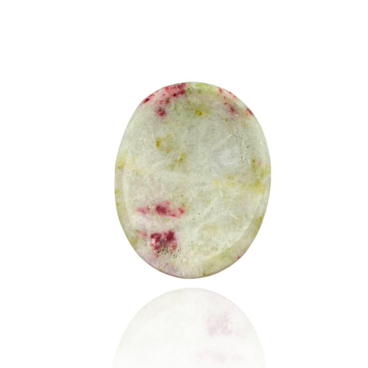 GEMSCITE Cinnabarite Thumb Worry Stones Metaphysical Gemstone Crystal Healing Reiki Men Women Gift FENG Shui Positive Energy Love Wellness Palm Stones Wicca Powerful