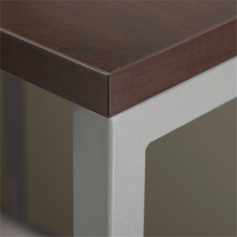 Bush Business Furniture Easy Office 60W 2 Person L Shaped Cubicle Desk with Drawers and 66H Panels in Mocha Cherry