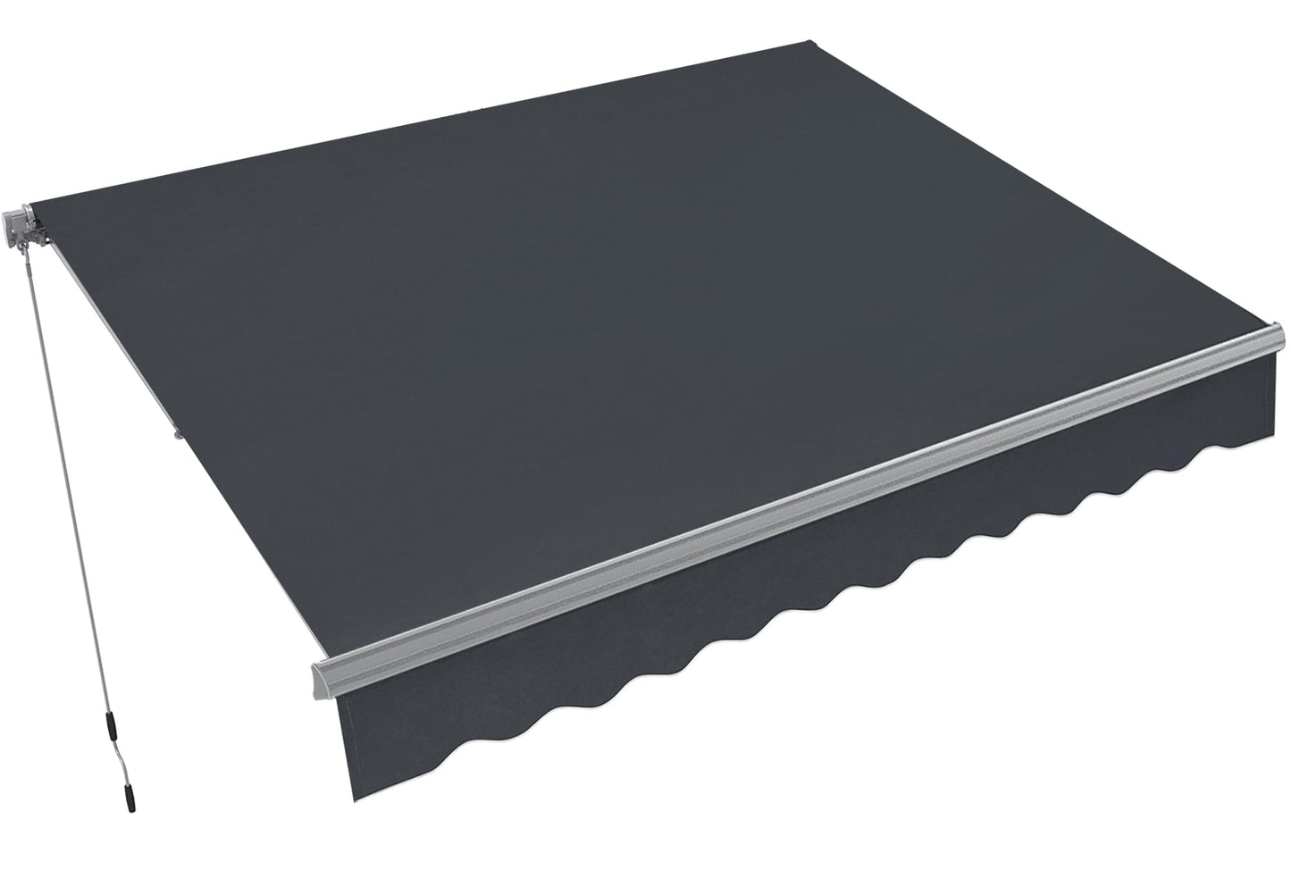 MCombo Patio Awning 12x8 Feet Sunshade Canopy for Manual Retractable Awnings, 4664 (Dark Grey, 12x8ft)