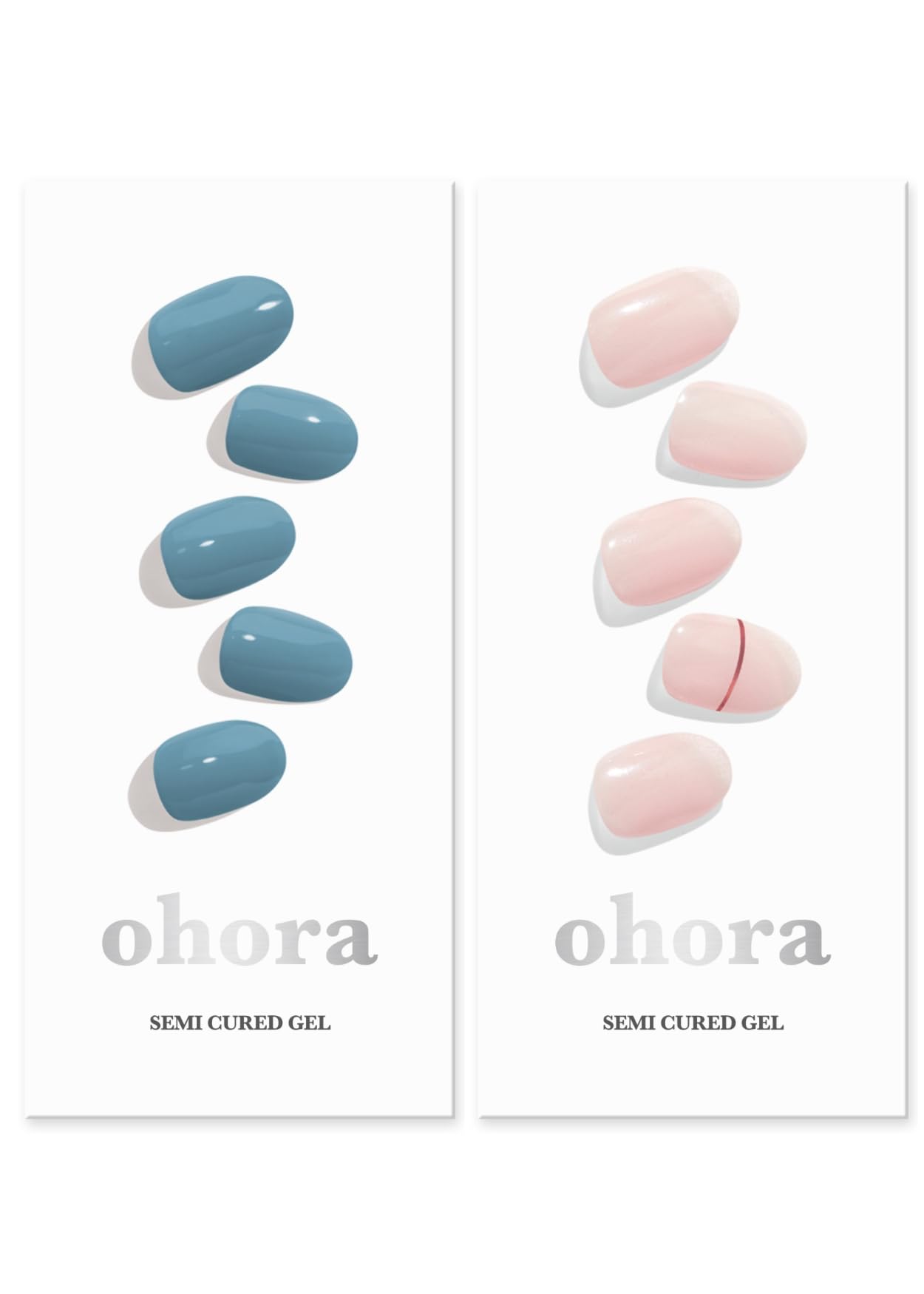 ohora Semi Cured Gel Nail Set of 2 (N Washing Jean & N Basic Nails no.11) - Professional Salon-Quality Nail Care