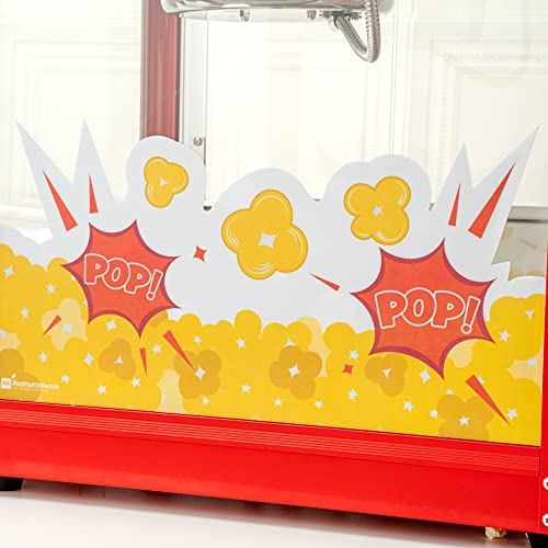Restaurantware Hi Tek 8 Ounce Commercial Popcorn Popper Machine 1 Electric Popcorn Maker Machine - Popcorn Cart Sold Separately 3-Switch Operation Red Stainless Steel Popcorn Machine 120V