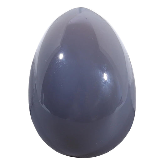 favoramulet Polished Stone Egg for Easter Day, Palm/Pocket/Worry Enegry Healing Crystal Display Sphere Figurine Fengshui, Grey Agate 1.8" x 1.3"
