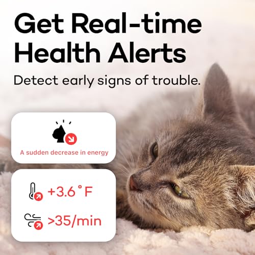 Catlog Health Tracker for Cats - Smart Cat Collar with Safety Breakaway Buckle for Indoor Cats, Wellness Alerts, Real-time Monitoring (Red, XS)