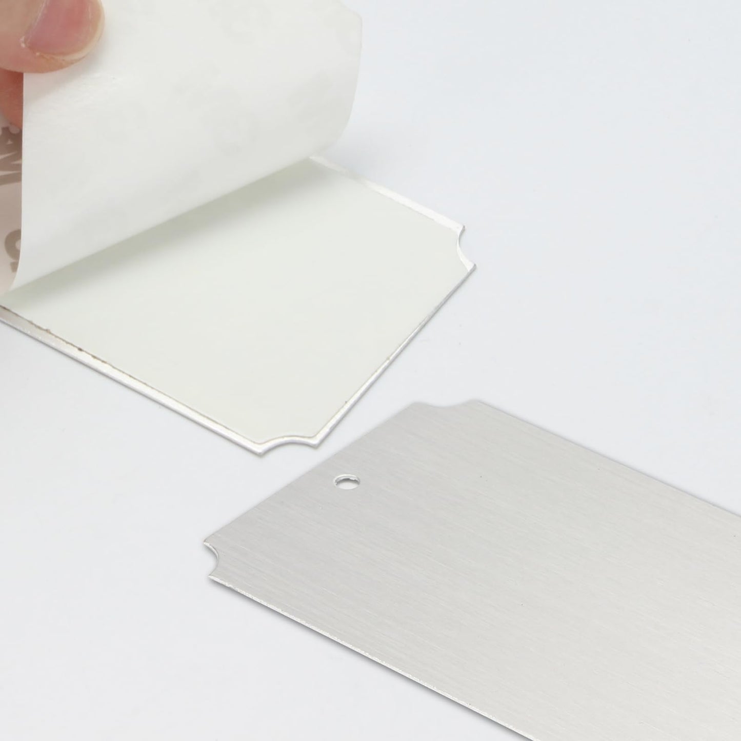 20 Pcs Name Plates Laser Engraved, Plaques Personalized Engraved, Solid Metal Plate, Name Plate for Desk, Personalized Plaque Blank, Custom Name Tag, Laser Engraving Blanks (2'' X 3'') (Silver)