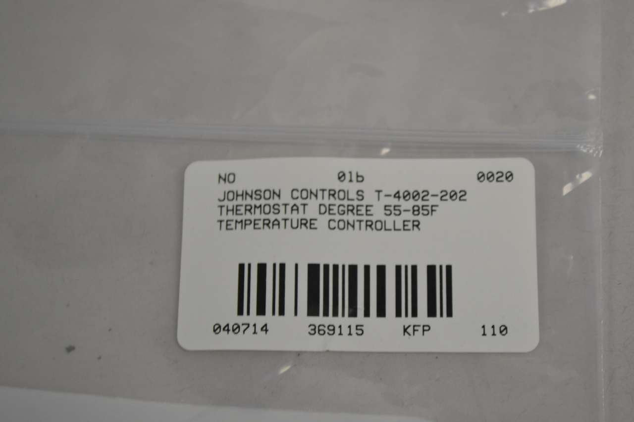 Johnson Controls T-4002-202 Single Temperature High Volume Output Thermostat, Reverse Acting, Horizontal Mounting