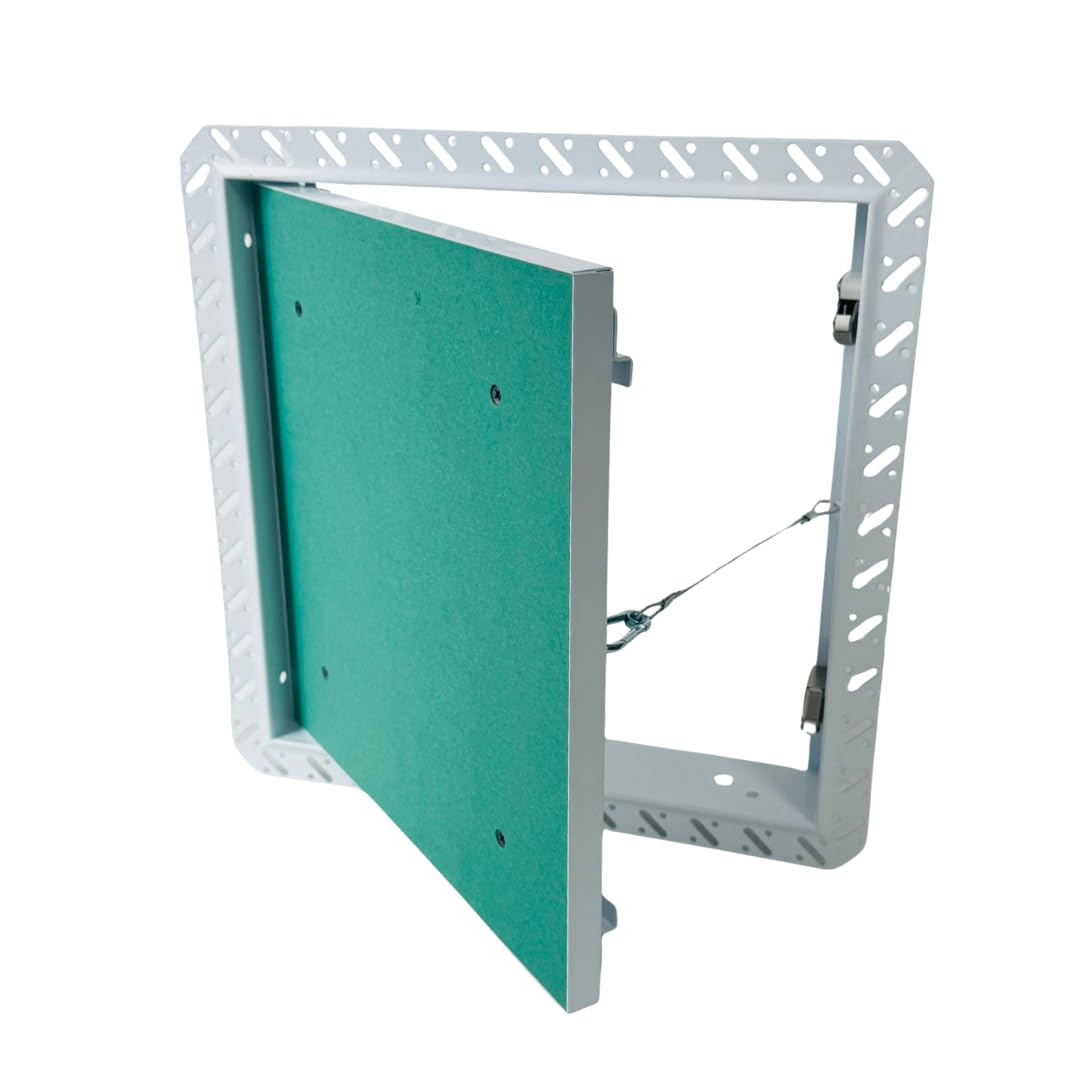 Byson Drywall Access Panel 12x12 Inches – Wall Access Door with Mud-In Flange, Heavy Duty Steel Frame, 5/8” Gypsum Inlay, Hidden Hinged Push Lock