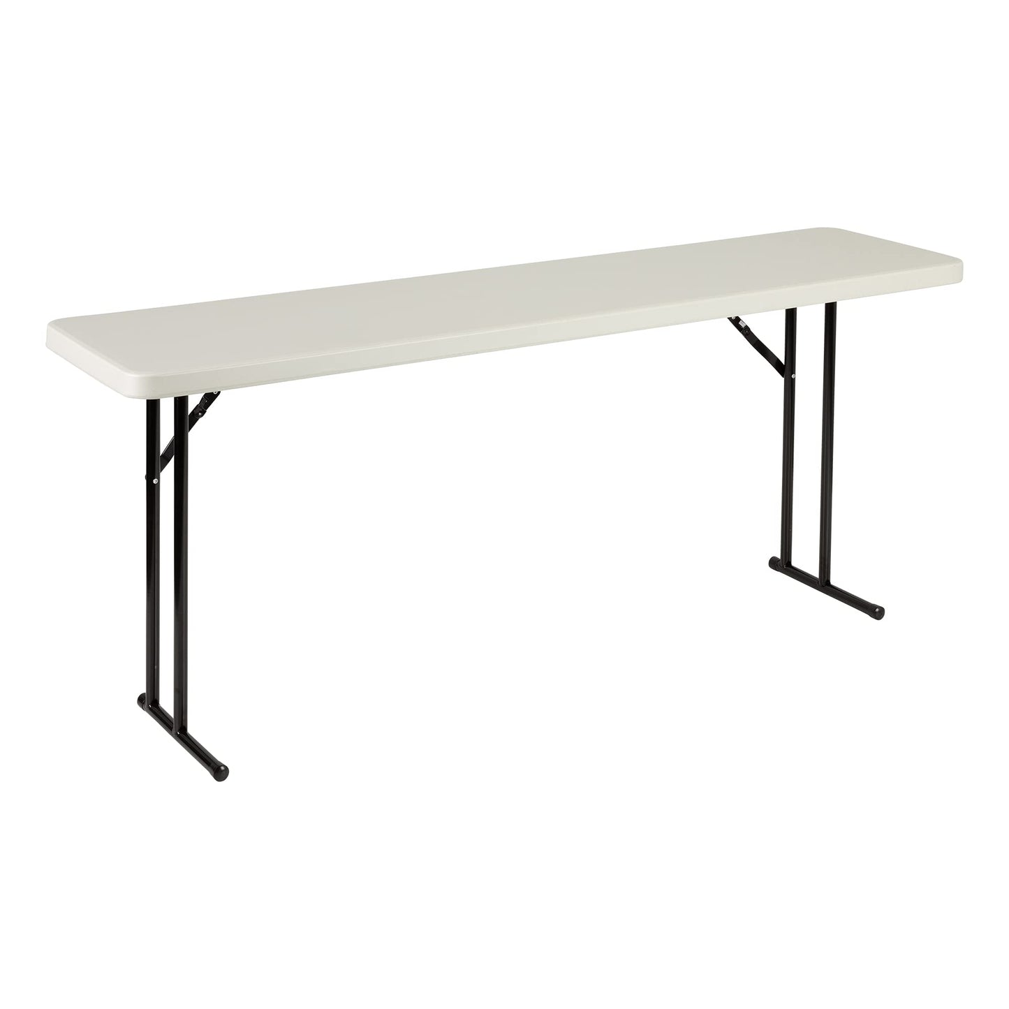 Norwood Commercial Furniture 6' Indoor/Outdoor Folding Training Table, Rectangular Blow-Molded Plastic Folding Training and Event Table, Gray