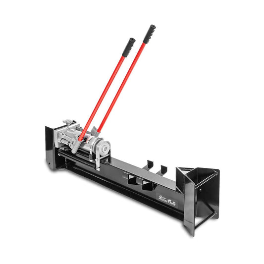 XtremepowerUS 12-Ton Hydraulic Log Splitter Fire Wood Logs Cutter Fire Logs Wood Firewood Kindling Machine Manual Operated Spring-Loaded Return Knob & Built-in Wheel