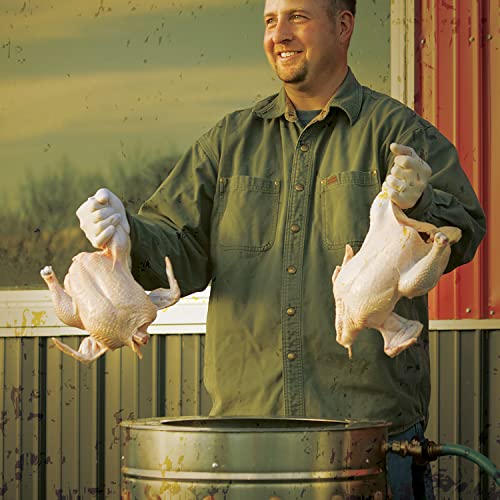 Yardbird 41975 Chicken Plucker, Stainless Steel, 1.5 HP Motor, 20-inch Drum, 110 Natural Soft Fingers, Integrated Irrigation Ring, Transport Wheels, Simple Debris Collection, Lung Remover Included