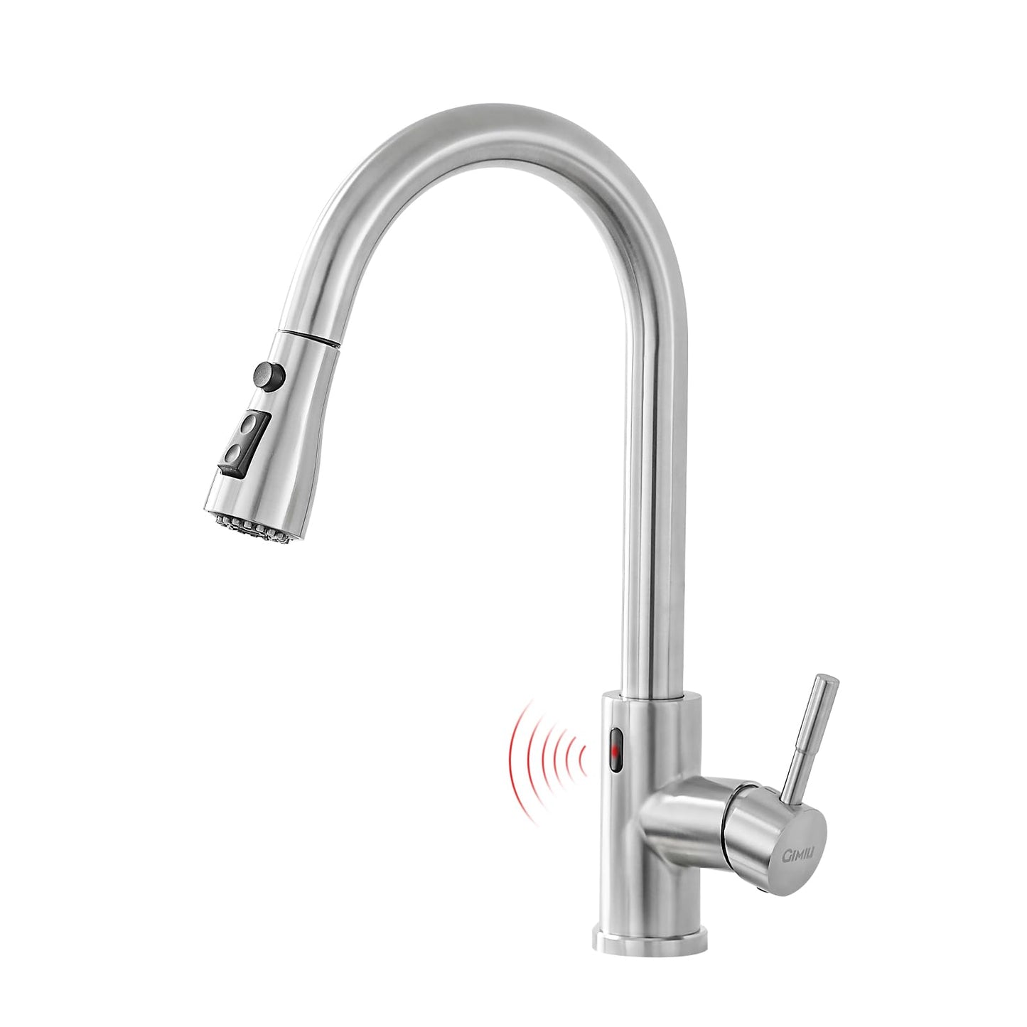GIMILI Touchless Kitchen Faucet with Pull Down Sprayer Motion Sensor Hands-Free Smart Activated Brushed Nickel Sink Faucets