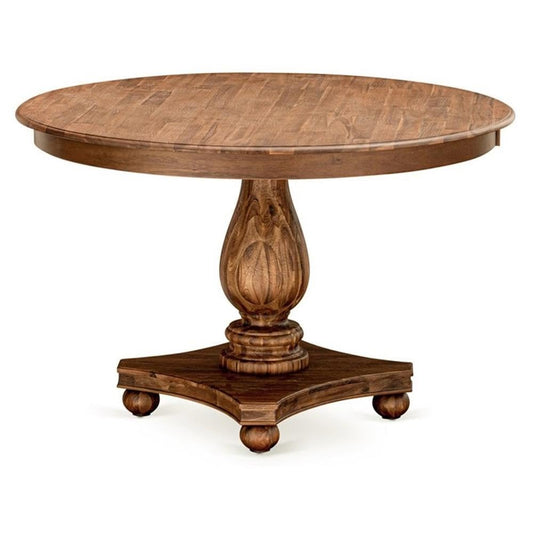 Luxe by East West Furniture FE2-0N-TP Ferris Modern Dining Table - a Round Kitchen Table Top with Pedestal Base, 48x48 Inch, Sandblasting Antique Walnut