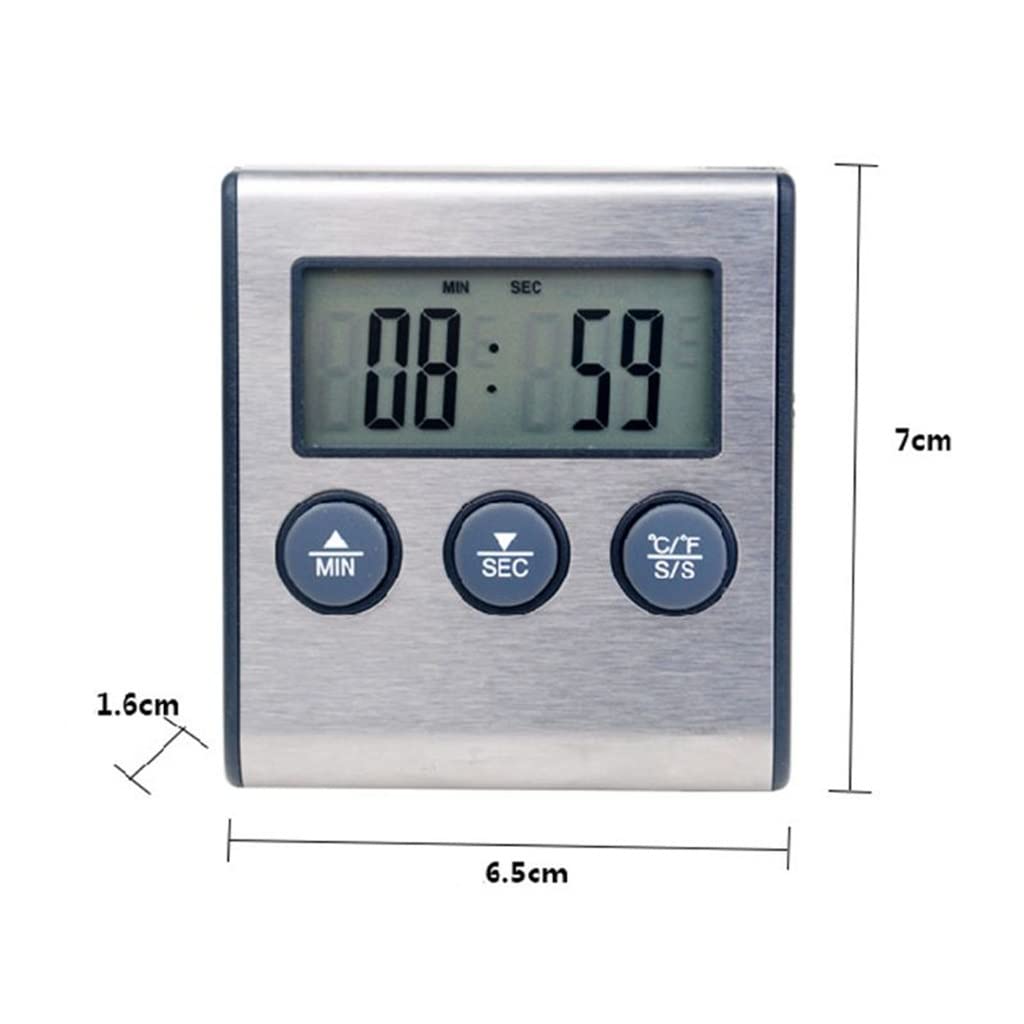 BERHUTJ Digital Kitchen Thermometer LCD Display Long Probe Grill Oven Food Meat Cooking Alarm Timer