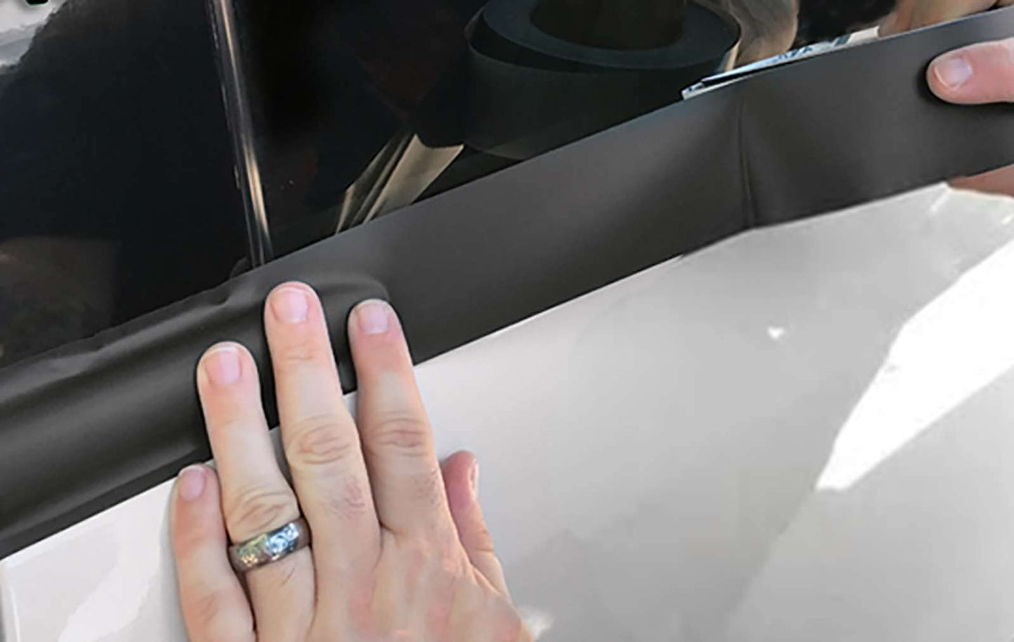 4 inchesx75 Feet Matte Black Vinyl Wrap Kit for Black Out Chrome Delete Window Trim Door Trim Made from Genuine 3M 2080 Film