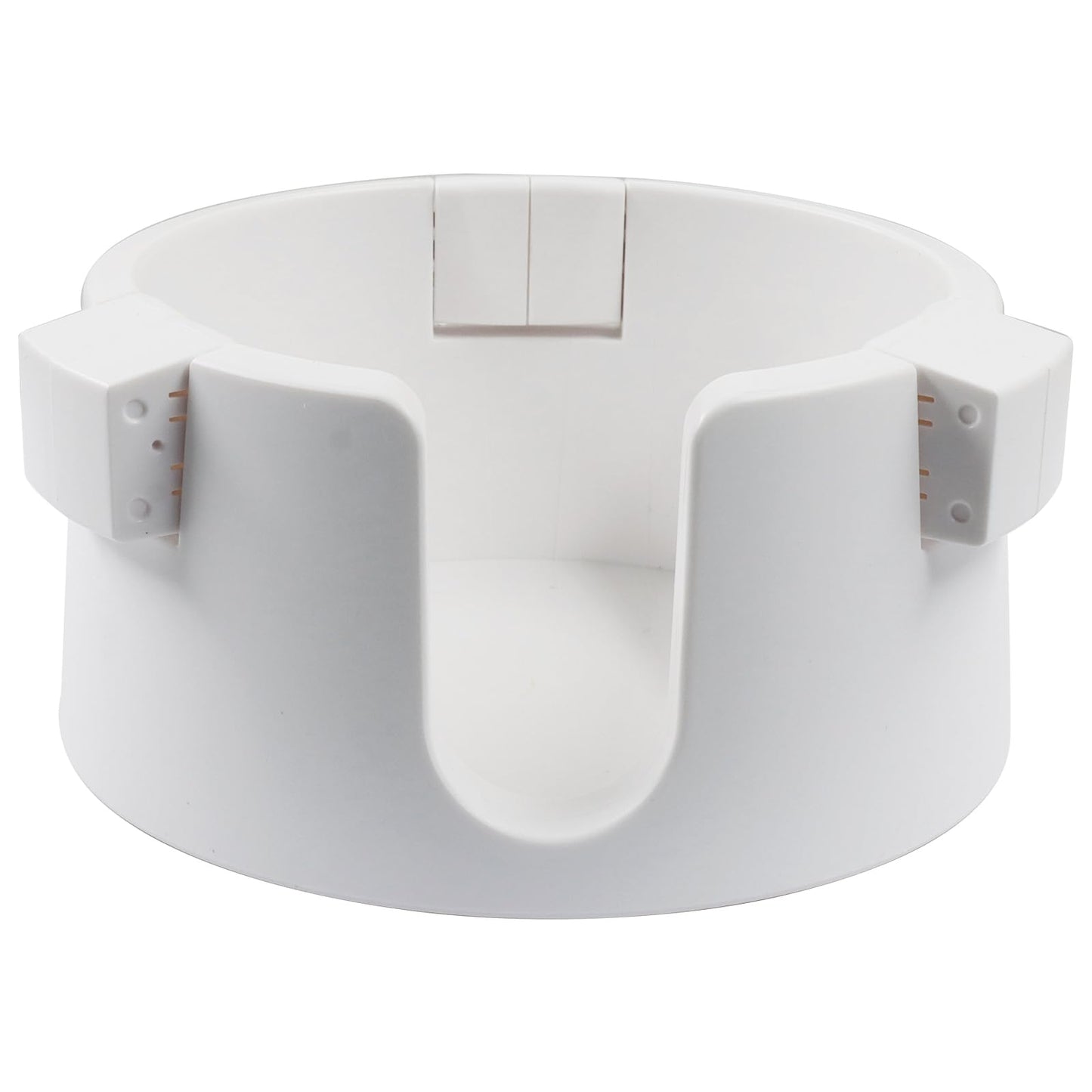 Bonsicoky 2 Pack Anti Spill Cup Holders, Adhesive Adjustable Drink Holder for Desk, Secure Non Tipping Coaster for Coffee Mugs and Cups, White Plastic Organizer for Office Home Desktop Table