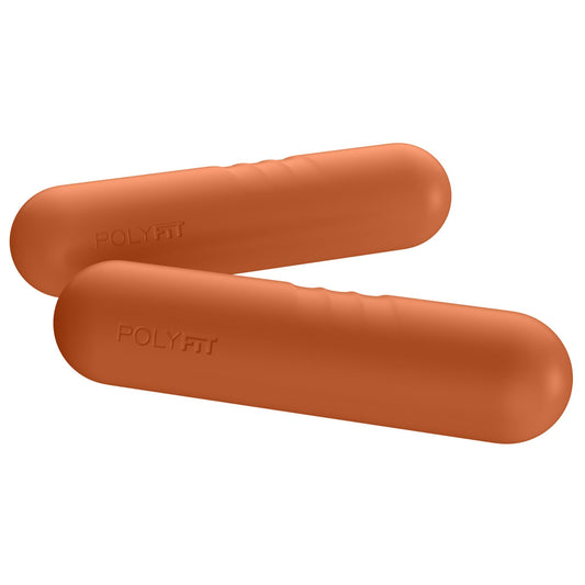 Polyfit Dumbbell Weight Bars for Women - 3.3 LB Each | 6.5 LB Pair - Dumbbell Set for Walking, Yoga, Dance, Barre, Pilates, Cardio, Aerobics - Rust