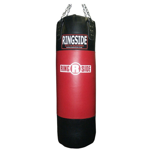 Ringside Leather Boxing Punching Heavy Bag (Soft Filled) , Red / Black, 200-Pound