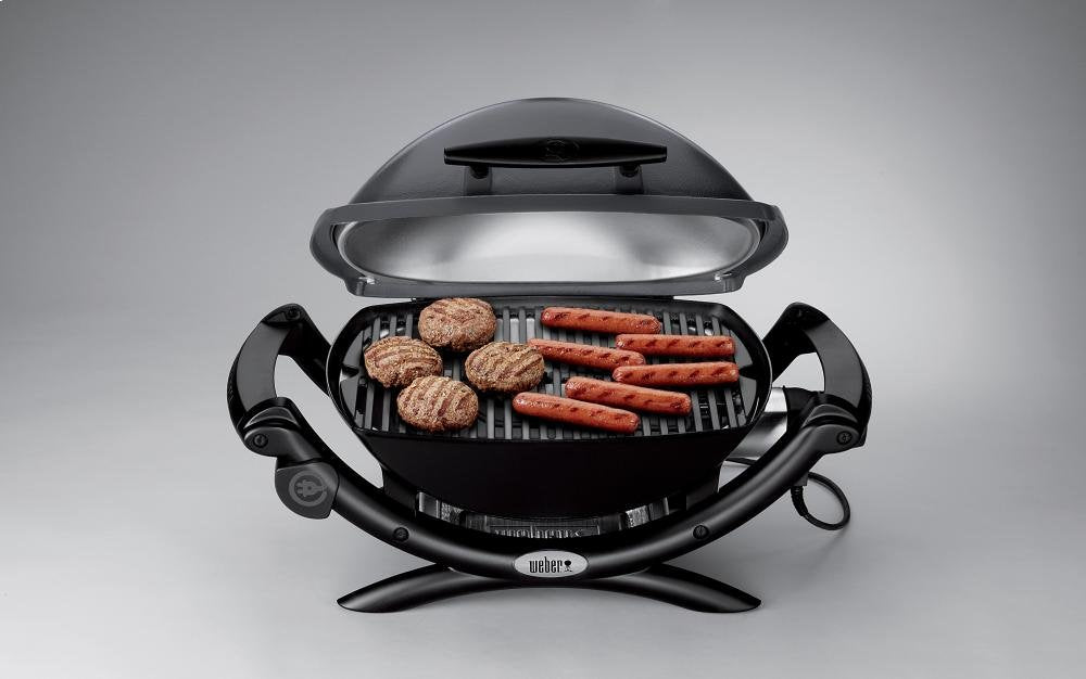 Weber Q1400 Electric Grill, Gray – Portable 1560‑Watt Outdoor Electric BBQ with Porcelain‑Enameled Cast‑Iron Grates – Compact Balcony & Patio Grill with Infinite Control Settings