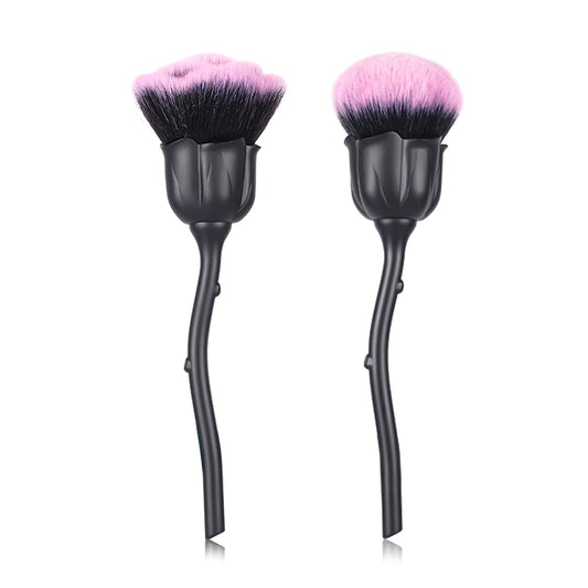 JERCLITY 2 Pieces Rose Makeup Brushes Blush Brush Super Large Face Powder Makeup Brushes for Powder Cosmetic Nail Dust Brush Loose Powder Brush Makeup Manicure Dust Remover Brush for Clean (Black)