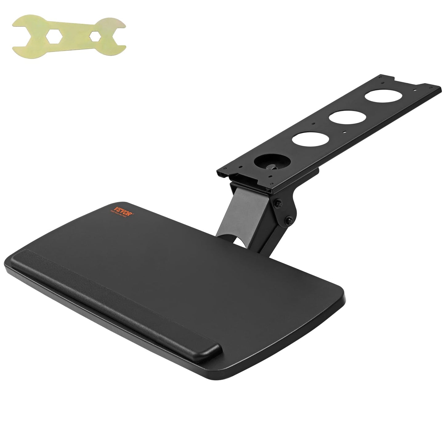 VEVOR Under-Desk Keyboard Tray, Adjustable for Height and Tilt, Slide-Out Design, Spacious 25x9.8 Inch Surface, Ideal for Home and Office Use