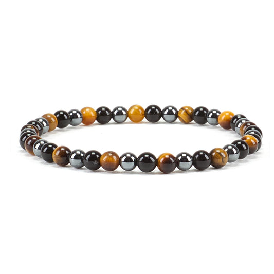 Cherry Tree Collection - Small, Medium, Large Sizes - Gemstone Beaded Bracelets For Women and Men - 4mm Round Beads (Triple Protection - Small)