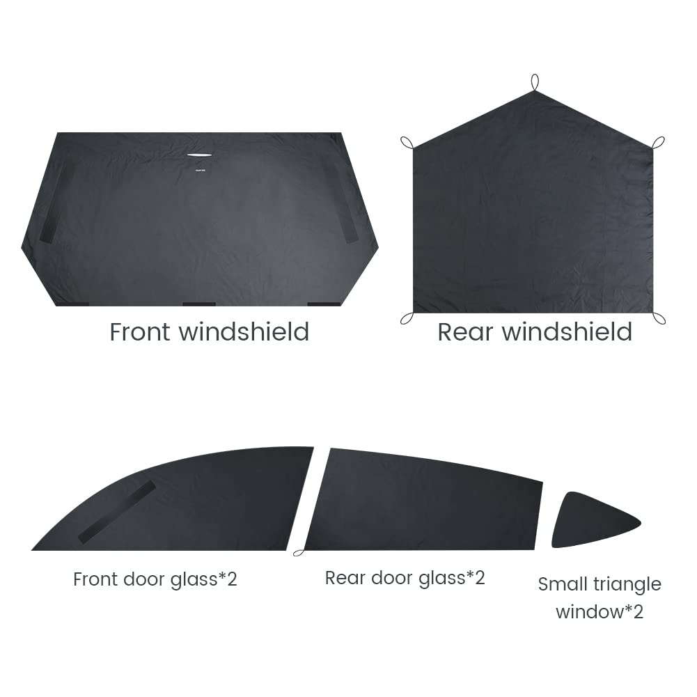 Havnby 2020-2024 Tesla Model Y Curtains Car Privacy Windshield Sun Shade for Camping Foldable Auto Accessories UV and Sun Protection 8-Piece