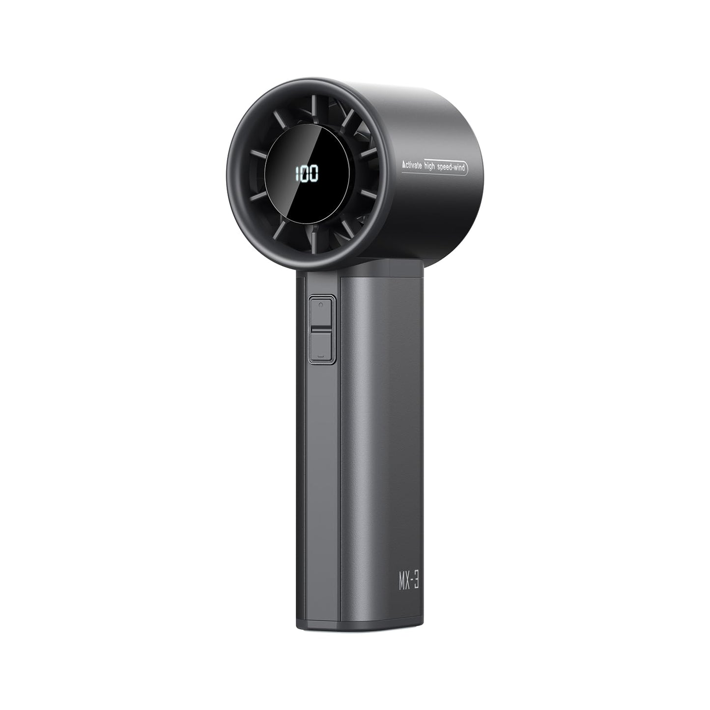 Sowmow Portable Handheld Turbo Fan, 100 Speeds Adjustable Mini Personal Fan, 4500mAh USB-C Rechargeable Battery Operated, Digital Display, Ultra-Quiet & Durable for Travel, Office, Gym, Outdoor Black