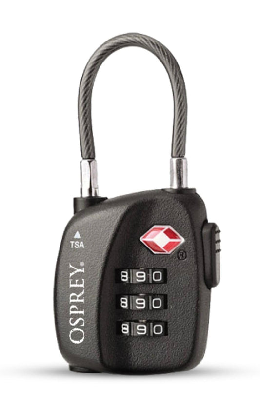 Osprey TSA Approved 3 Dial Cable Luggage Lock, Black