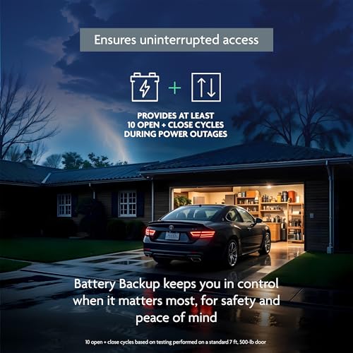 Chamberlain 1/2 HP Chain Drive Smart Garage Door Opener with Battery Backup, 1-Bulb Lighting, and myQ Connectivity