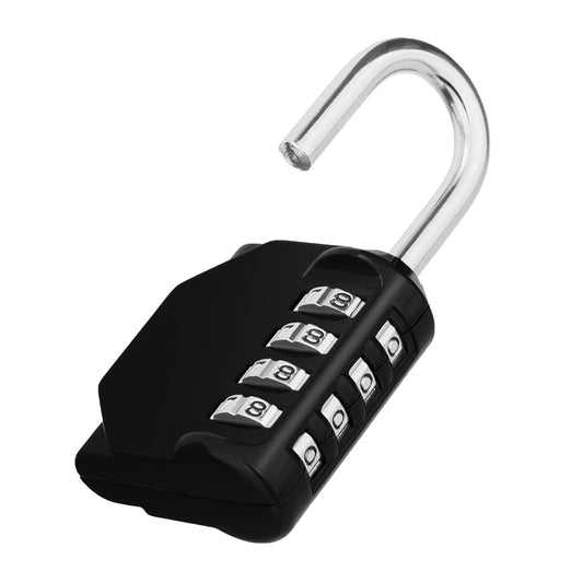 ZHEGE Padlock, Combination Lock 4 Digits, Outdoor Padlock Weatherproof for Gym Locker, Garden Fence Gate (Black)