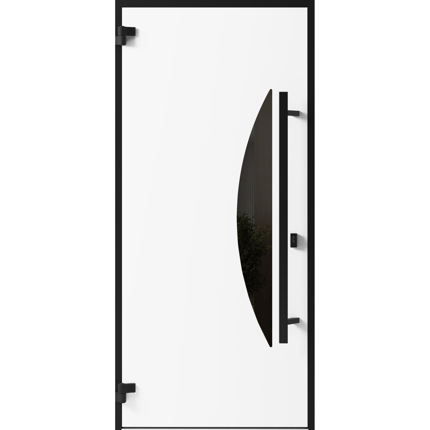 VDOMDOORS Front Exterior Prehung Steel Door/Ronex 1077 Teak/Entry Metal Modern Painted W36 x H80 Right Hand Inswing