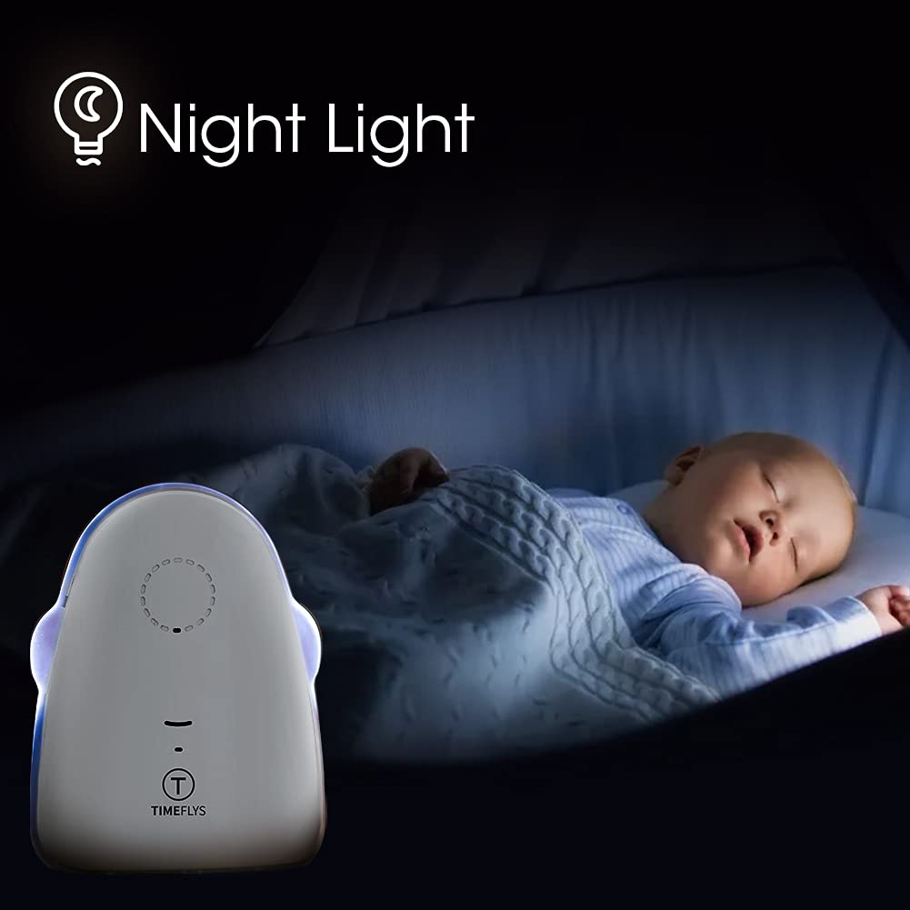 Audio Baby Monitor Crown TimeFlys,Temperature Monitoring,Vibration,Lullabies,Rechargeable Battery,Talk Back Intercom,USB Connection,Zero Emission at Night Mode,Long Range up to 1000 ft