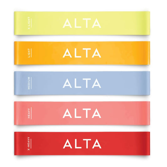 ALTA Mini Loop Bands for Exercise - Premium Durable Latex - Small Resistance Bands for Women, Booty Bands for Working Out, Leg Stretch Loops for Physical Therapy, Pilates Exercise Mini Bands Set
