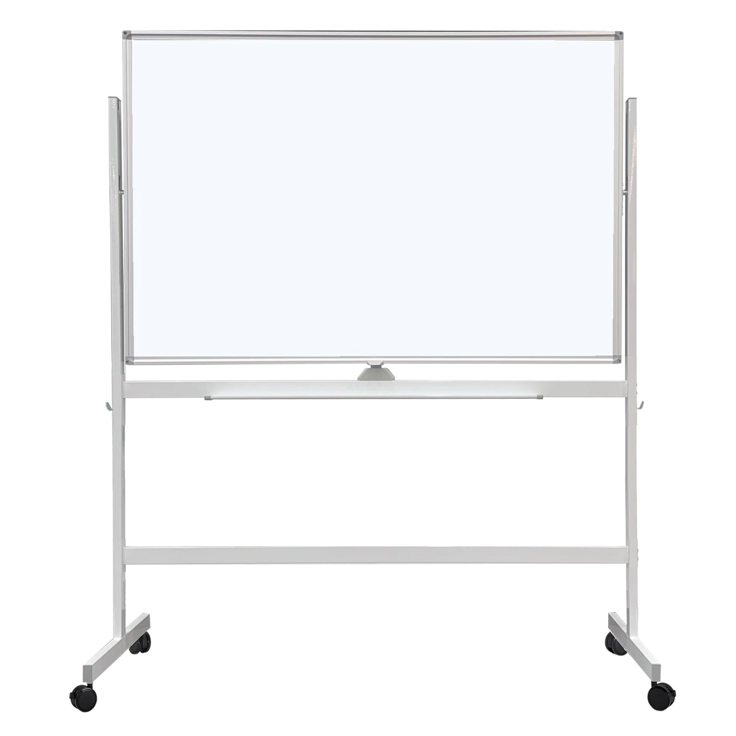 BEST BOARD 48" x 32" Double Sided Mobile Whiteboard on Wheels with Rolling Stand, Dry Erase Board, 360 Rotating & Height Adjustable, 3-Level Adjustment, White Frame, for Office Classroom Home