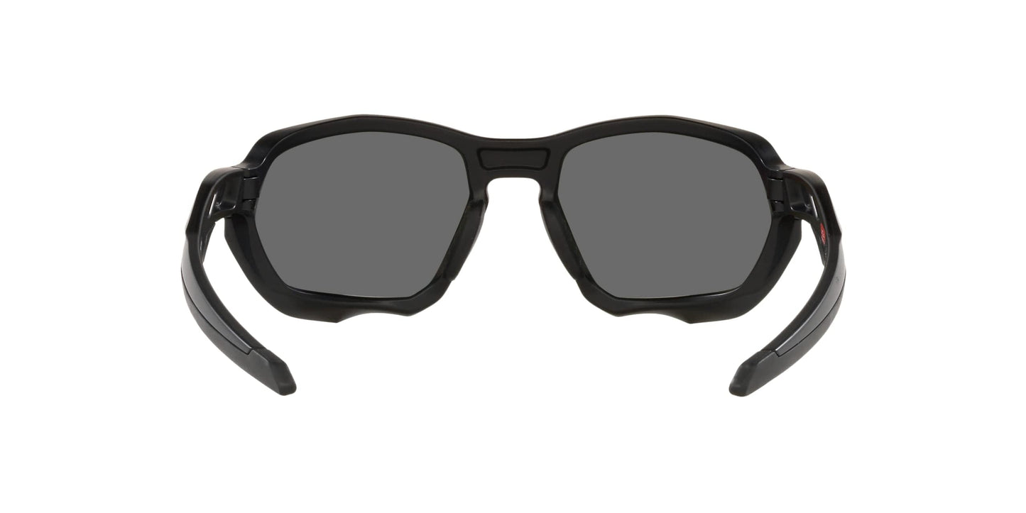 Oakley Mens OO9019 Plazma Rectangular Sunglasses, Matte Black/Prizm Black Polarized, 59 mm