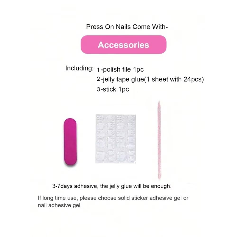 Handmade Press on Nails Medium Almond Fake Nails Blue French Tip with 3D Pearl Design Stick on Nails Pink Artificial Nail Full Cover Glue on Nails for Women DIY 10 Pcs (Size S）