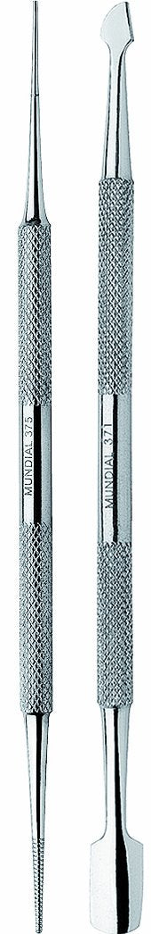 Mundial 2-Piece Cuticle Pusher and Manicure Pedicure Stick Set - Nail Care Tools for Perfect Cuticles and Quality Manicures